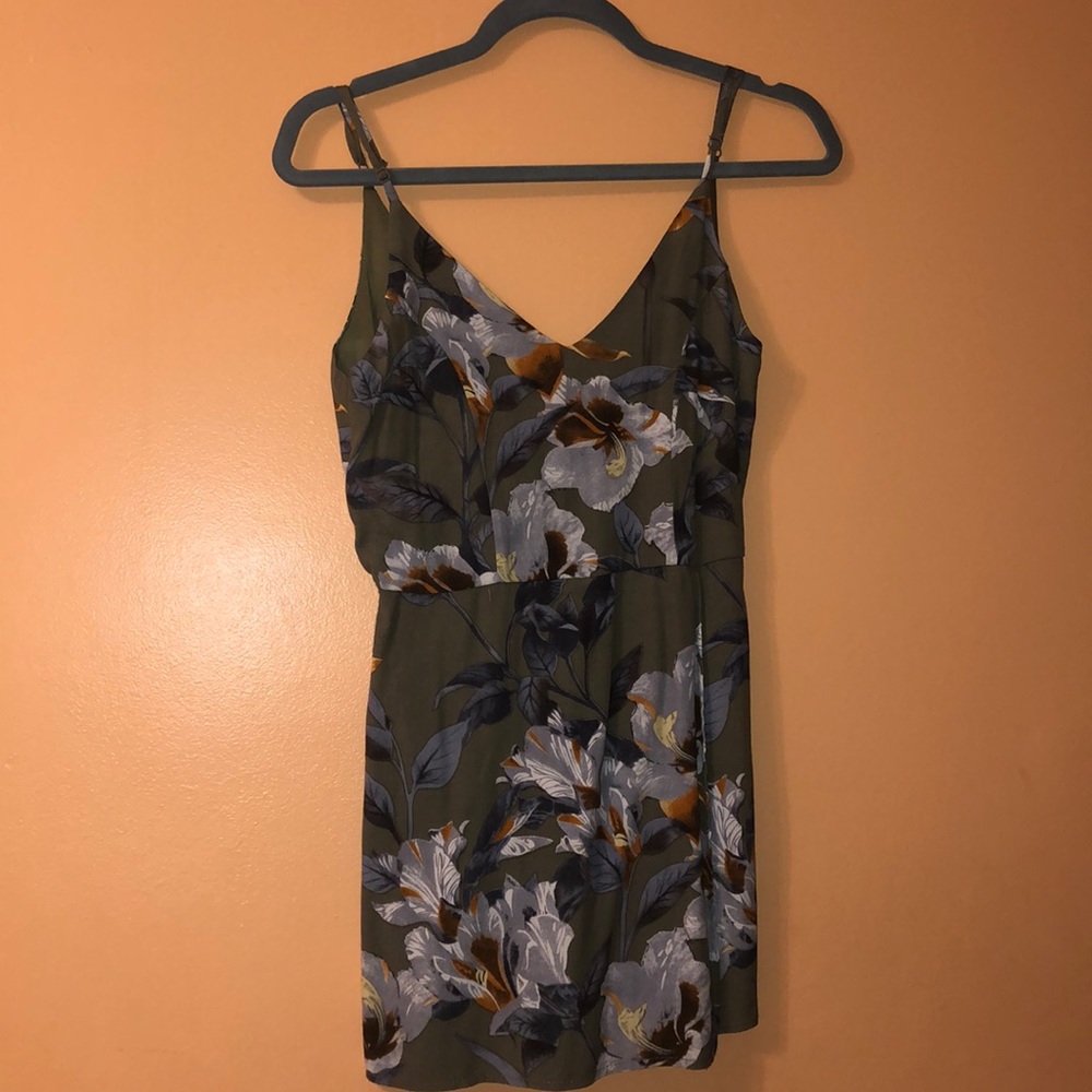 Romper, green with flowers